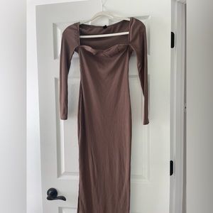 Brown midi dress